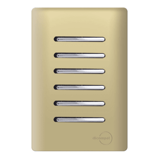 Interruptor 6 Teclas Simples Novara Dourado com Cromado