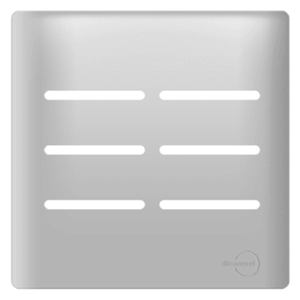 Placa 4X4 p/ 6 Interruptores Prata Novara