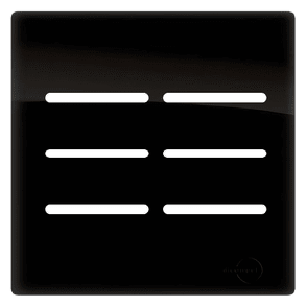 Placa 4x4 P/ 6 Interruptores Preto Brilhante Novara