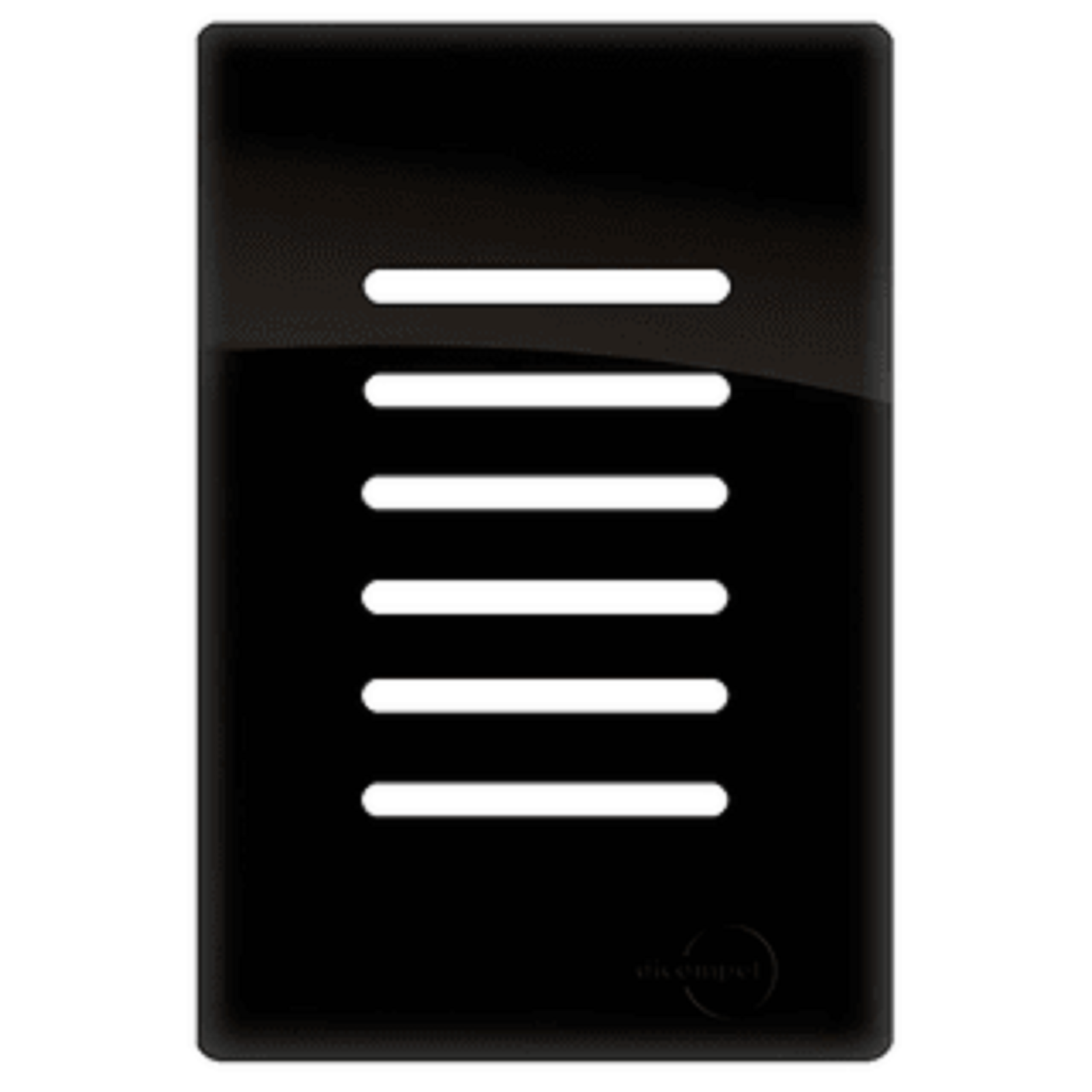 Placa 4x2 p/ 6 Interruptores Preto Brilhante Novara