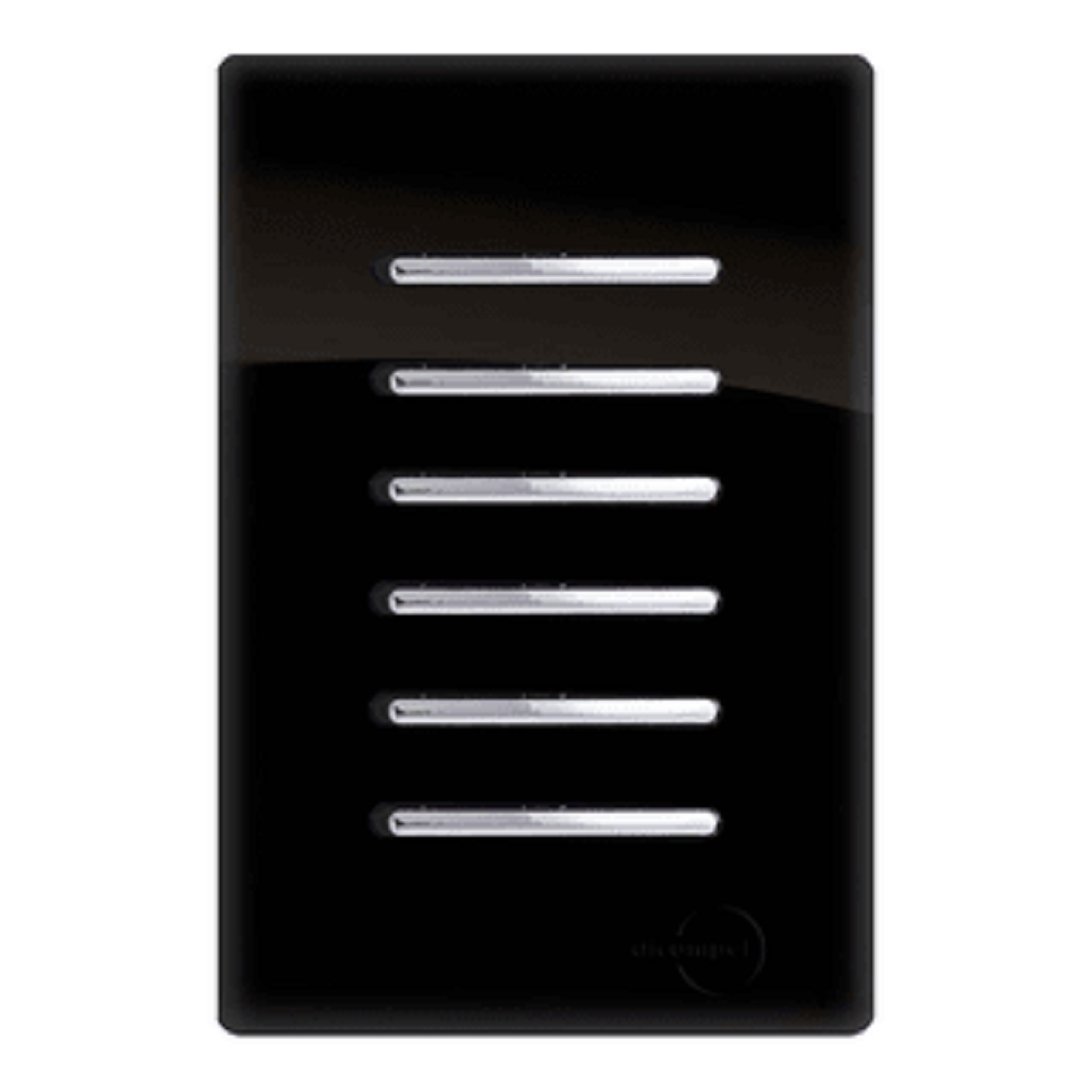 Interruptor 6 Teclas Simples Novara Preto Brilhante