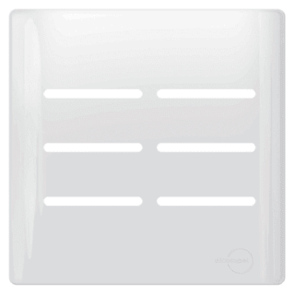 Placa 4x4 P/ 6 Interruptores Branca Novara