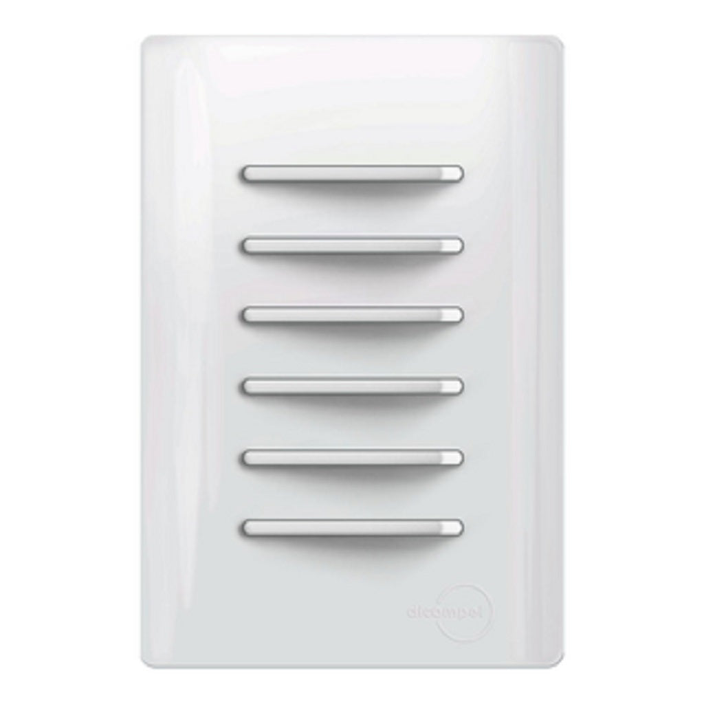 Interruptor 6 Teclas 5 Simples e 1 Paralela Novara Branco Total White