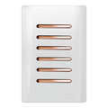 Interruptor 6 Teclas Simples Branca com Ouro Rose
