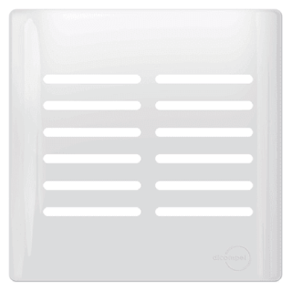 Placa 4x4 p/ 12 teclas Novara Branco Brilhante