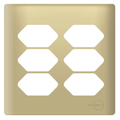 Placa 4x4 P/ 6 Tomadas Novara Dourado