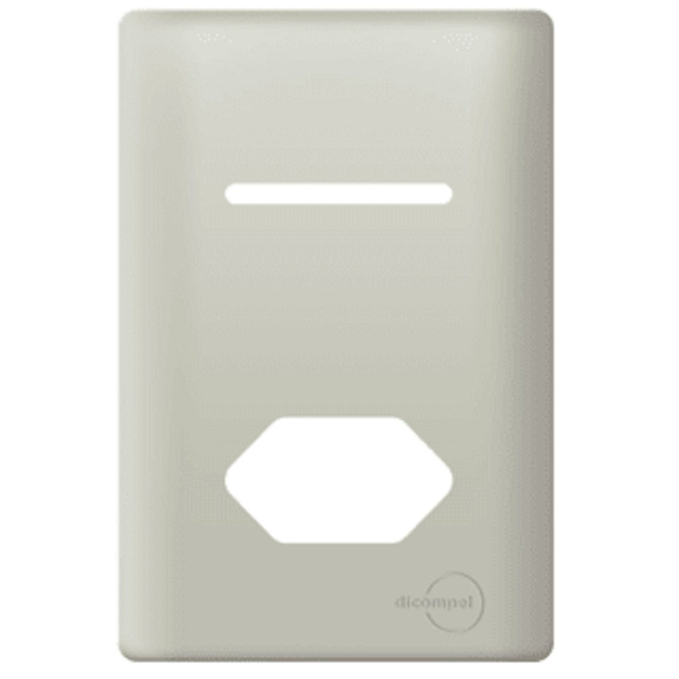 Placa 4x2 P/ 1 Interruptores + 1 Tomada Champanhe Novara