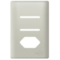 Placa 4x2 P/ 2 Interruptores 1 Tomada Champanhe Novara