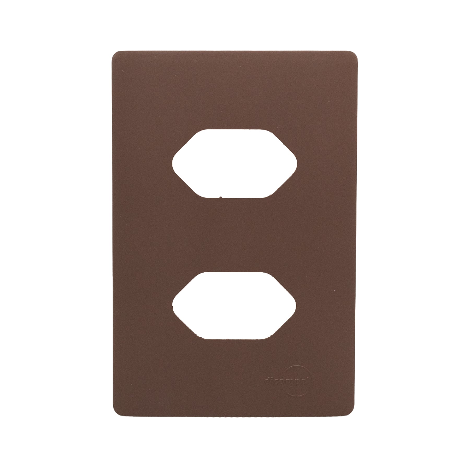 Placa P/ 2 Tomadas 4x2 Novara Marrom Fosco