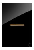 Interruptor 1 Tecla Simples Horizontal Novara Glass Preto com Gold