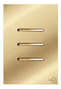 Interruptor Triplo Simples Novara Glass Dourada