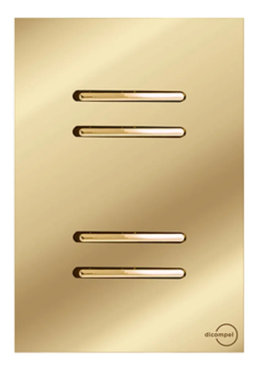 Interruptor 4 Teclas Simples Novara Glass Dourada