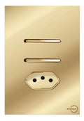 Interruptor 2 Simples + 1 Tomada 20a Novara Glass Dourada