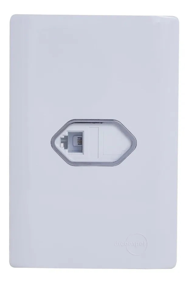 Tomada RJ 11 Branco Cromado Novara