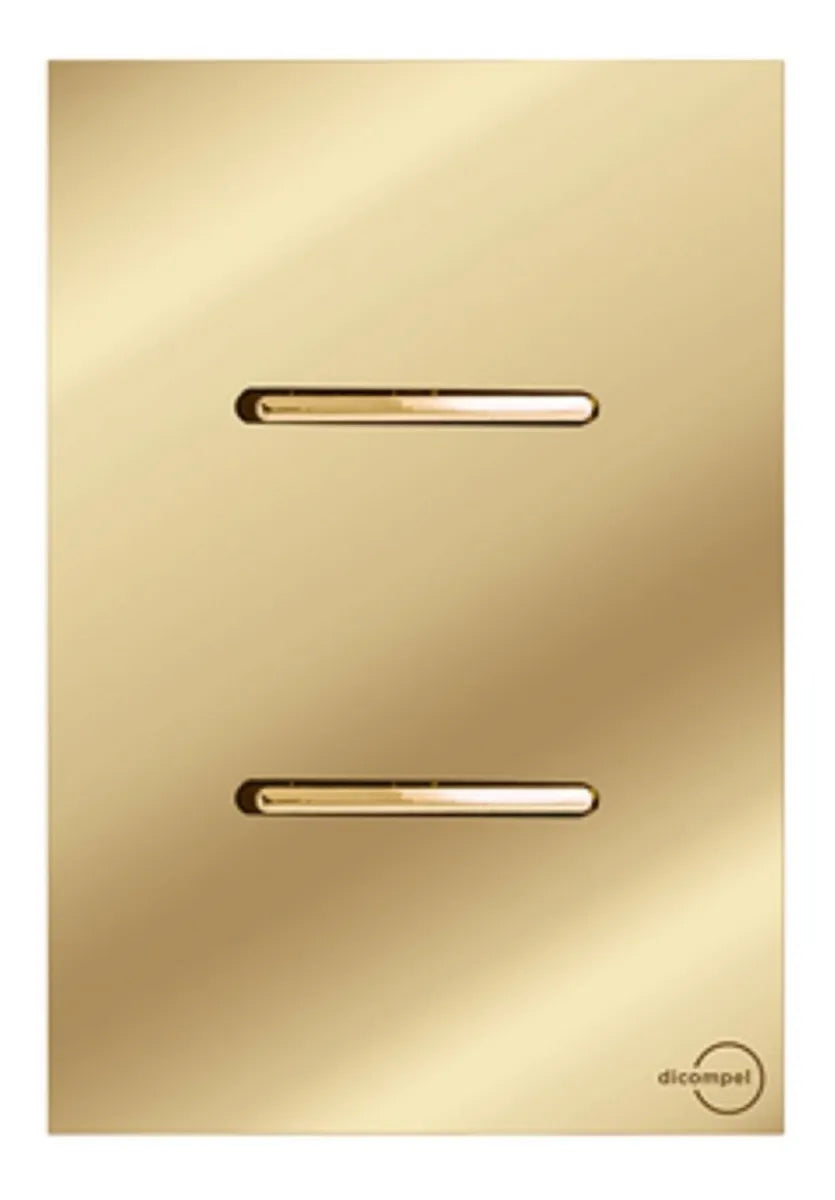 Interruptor Duplo Paralelo Novara Glass Dourada