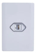 Tomada RJ 45 Branco com Cromado Novara