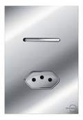 Interruptor 1 Tecla Simples com Tomada 10A Novara Glass Espelhada