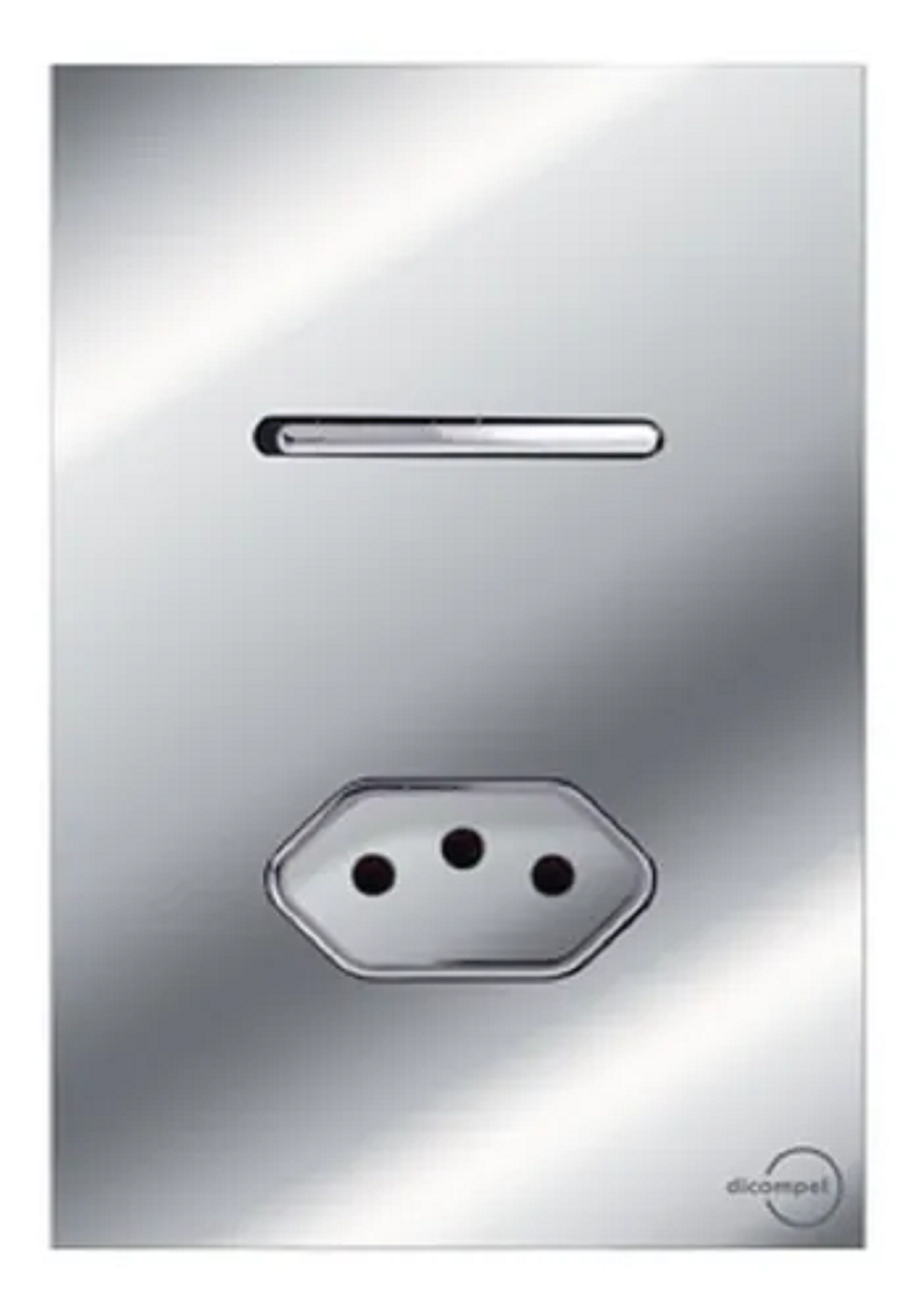 Interruptor 1 Tecla Simples com Tomada 10A Novara Glass Espelhada