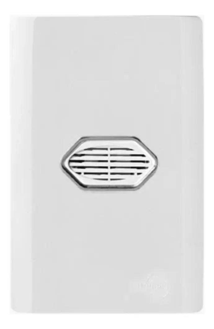 Campainha Cigarra Bivolt Branca com Cromado Novara