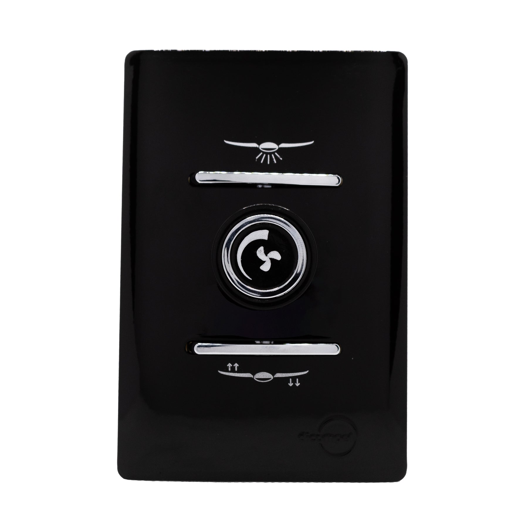 CONTROLE VENTILADOR BIVOLT - 2 TECLAS E DIMER PRETO BRILHANTE NOVARA