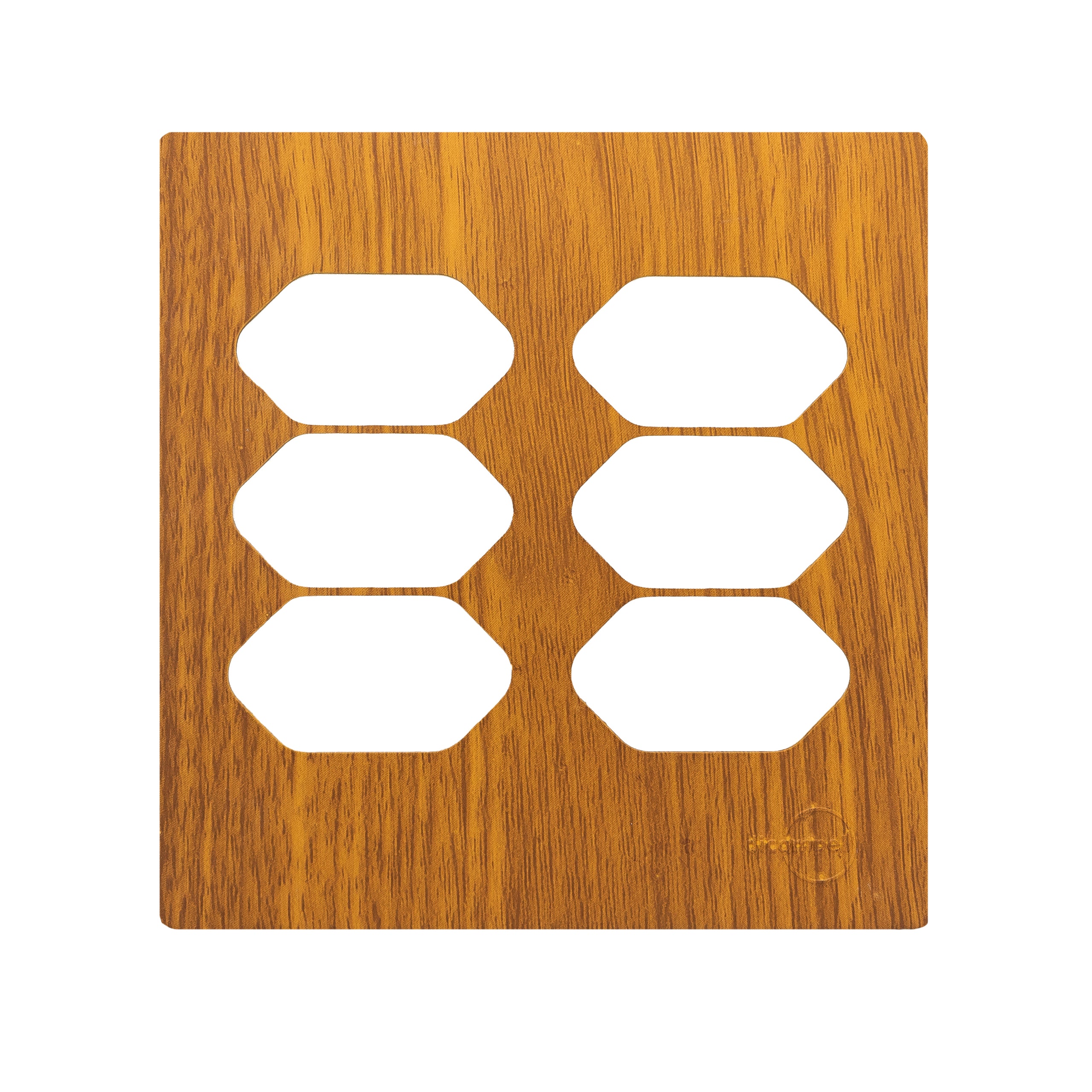 Placa 4X4 P/ 6 Tomadas + Suporte - Cumaru Novara