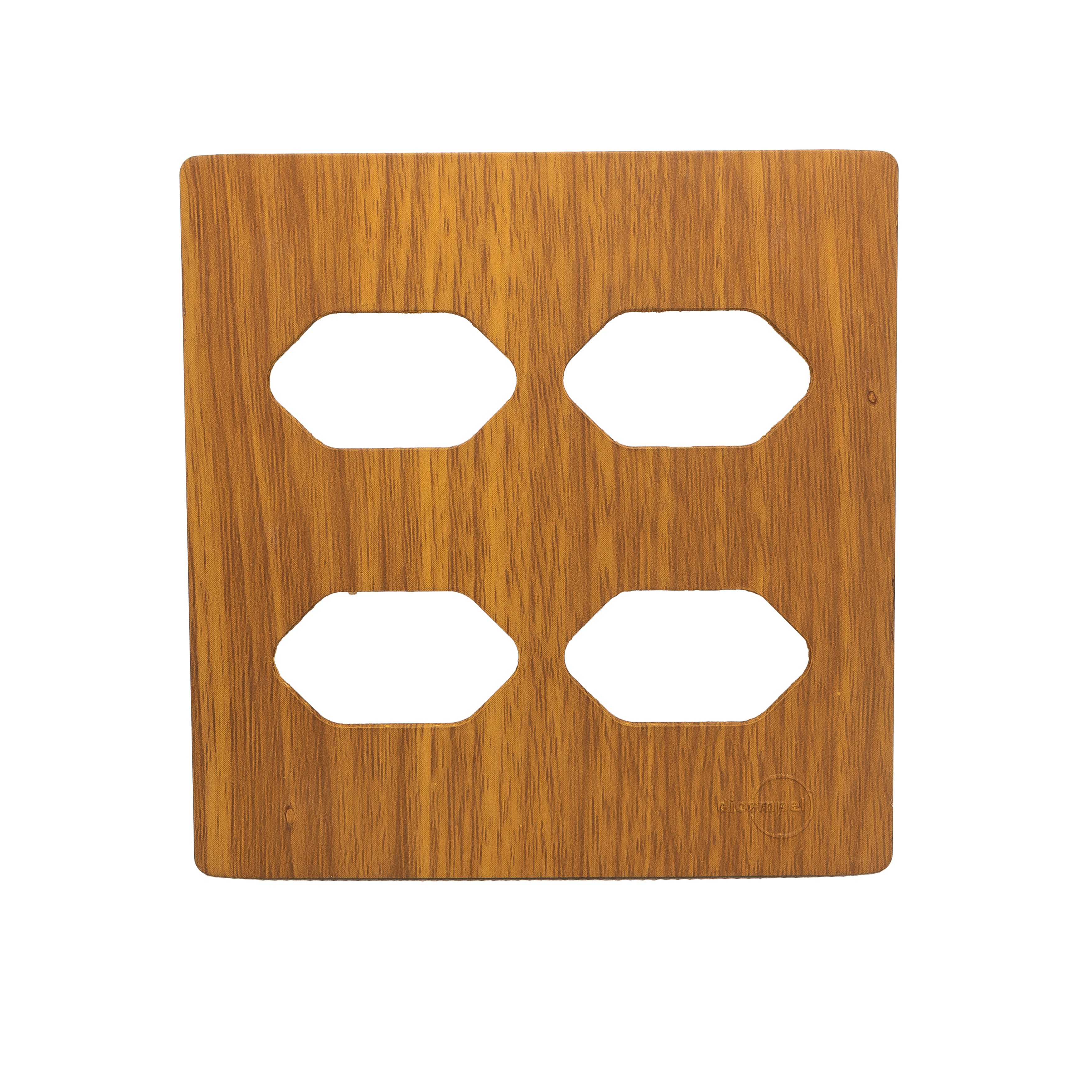 Placa 4X4 P/ 4 Tomadas + Suporte - Cumaru Novara