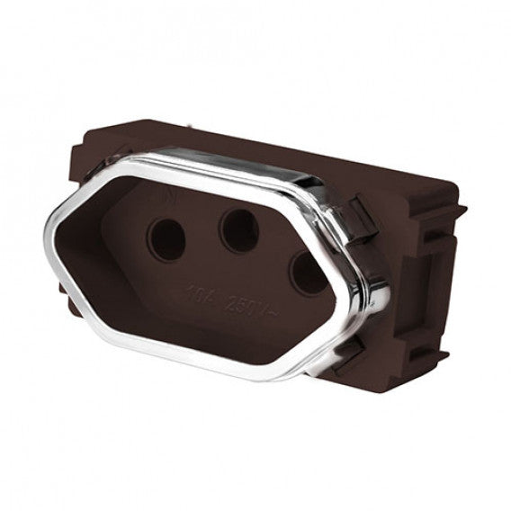 Módulo Tomada 10a Novara Marrom Fosco