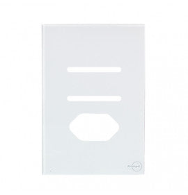 Interruptor 2 Teclas Simples com Tomada 10A Novara Glass Branco com Gold