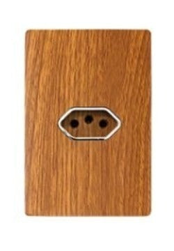 Tomada Única 20A Cumaru com Cromado