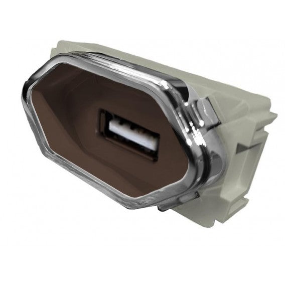 Módulo Tomada USB Novara Marrom Fosco