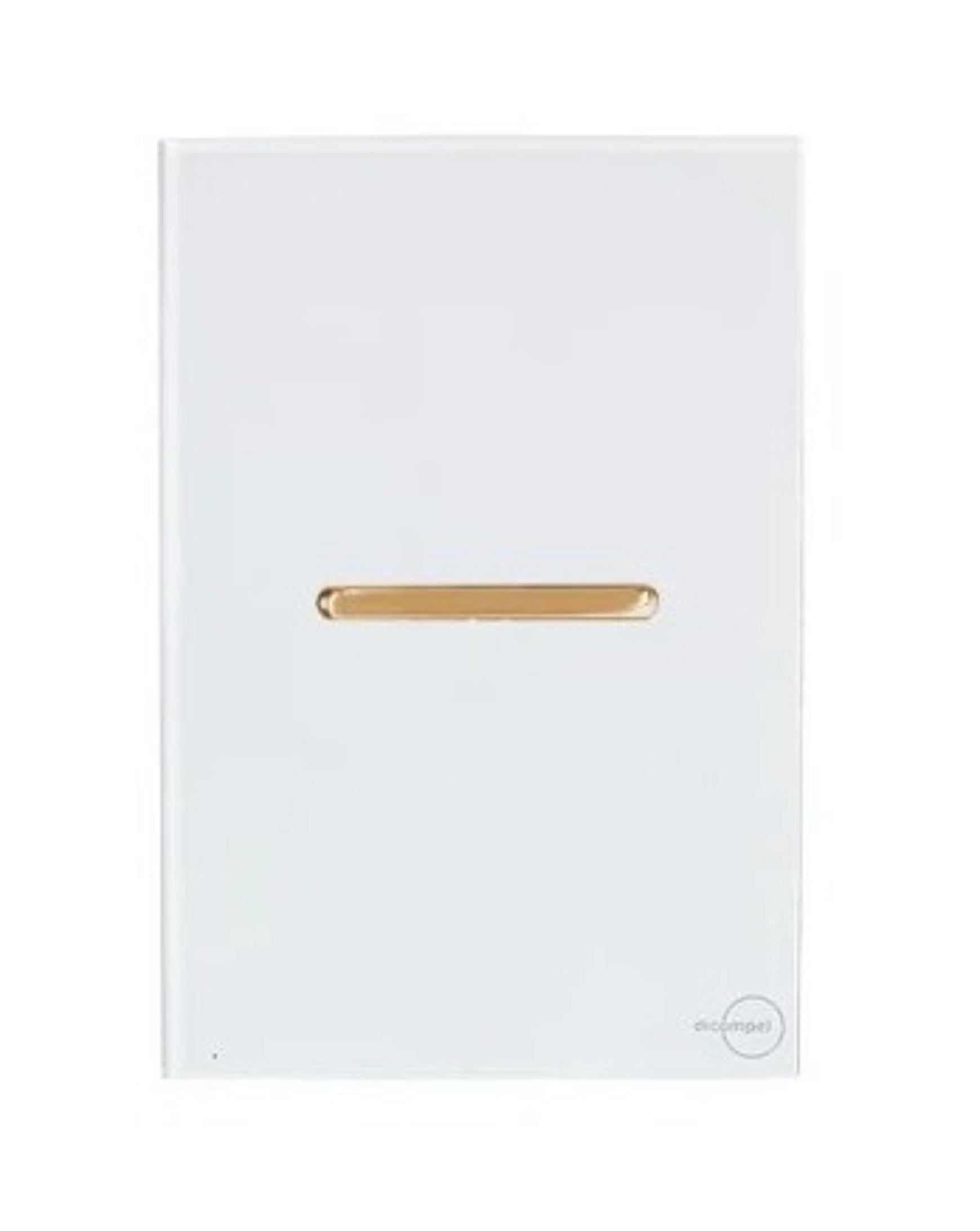 Interruptor 1 Tecla Paralelo Horizontal Novara Glass Branco com Gold