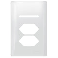 Placa 4x2 p/ 1 Interruptor com 2 Tomada + Suporte - Novara Branco Brilhante