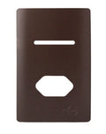 Placa P/ 1 Interruptor Com Tomada 4x2 Novara Marrom Fosco