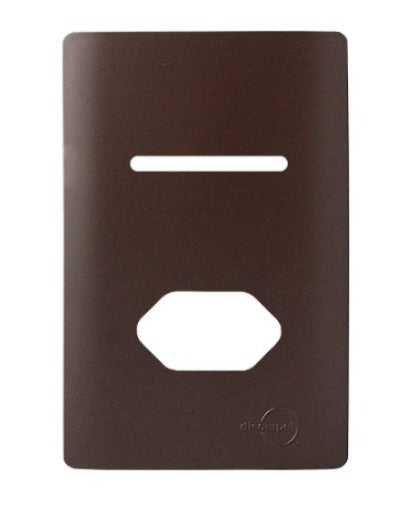 Placa P/ 1 Interruptor Com Tomada 4x2 Novara Marrom Fosco
