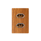 Tomada Dupla 10A Cumaru com Cromado