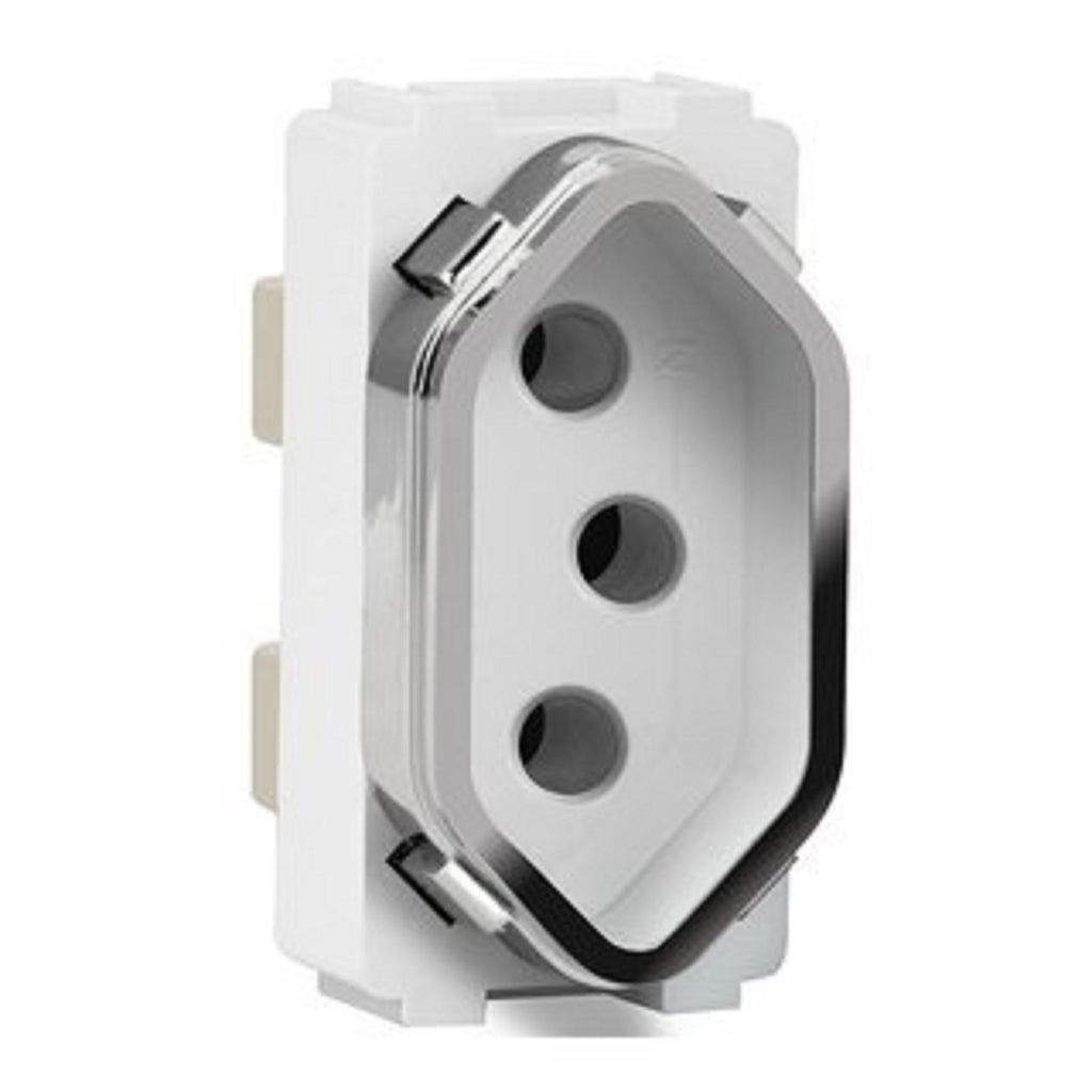 Tomada Dupla sendo 1 Usb e 1 tomada 20A Branco com Cromado