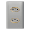 Tomada Dupla sendo 1 20A e 1 10A Novara Aço Gold
