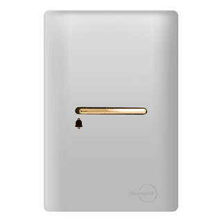 Pulsador de Campainha Horizontal Prata com Gold Novara