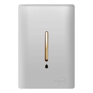 Pulsador de Campainha vertical Prata com Gold Novara