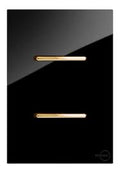 Interruptor 2 Tecla Simples  Novara Glass Preto com Gold