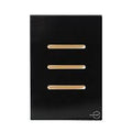 Interruptor 3 Tecla Simples Novara Glass Preta com Gold