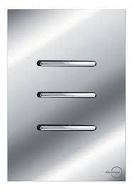 Interruptor 3 Tecla Paralelo Horizontal Novara Glass Espelhada