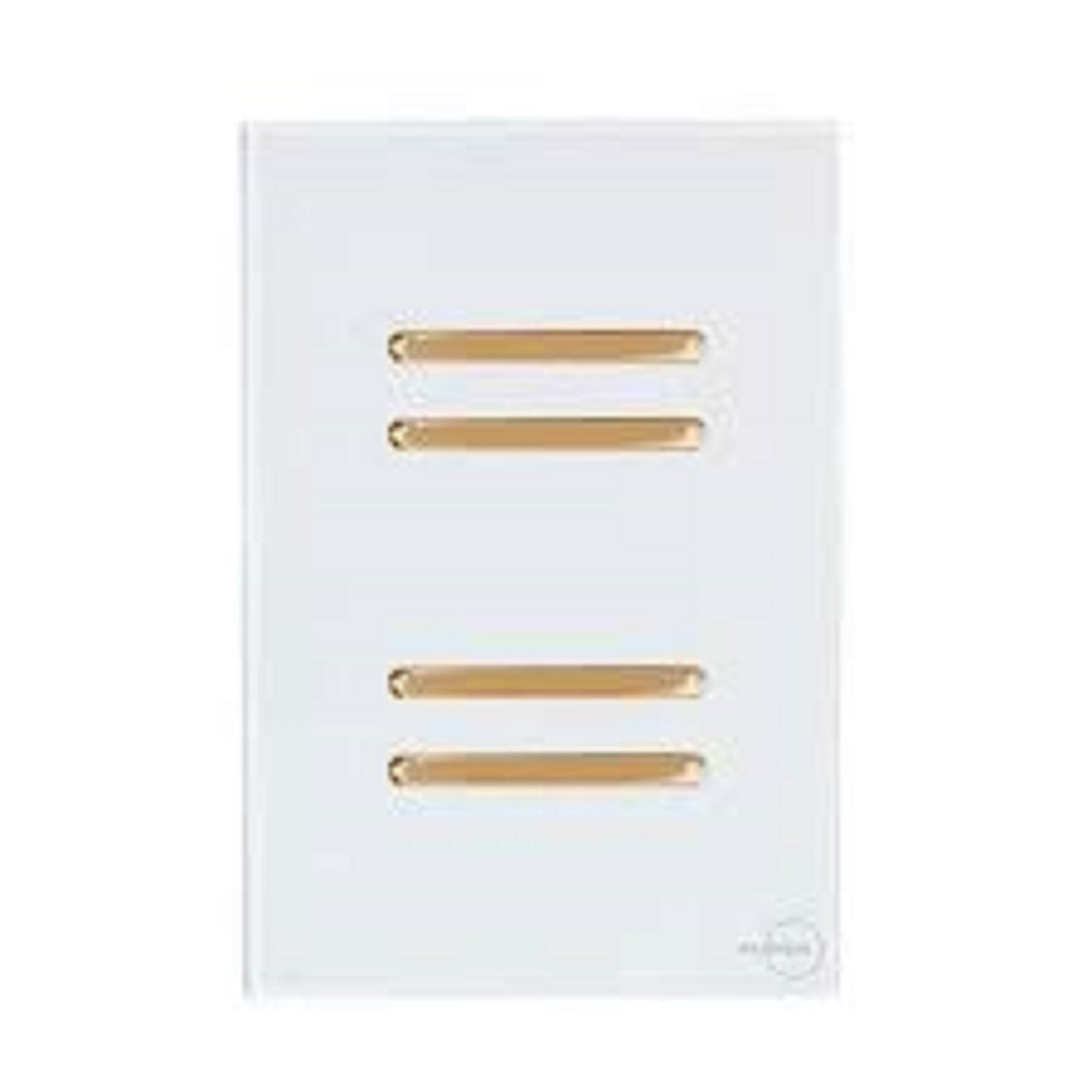 Interruptor 4 Teclas Paralelas  Novara Glass Branco com Gold 4x2
