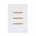 Interruptor 3 Tecla Simples Novara Glass Branco com Gold