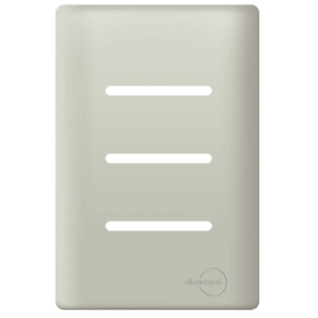 Placa 4x2 P/ 3 Interruptores Champanhe Novara