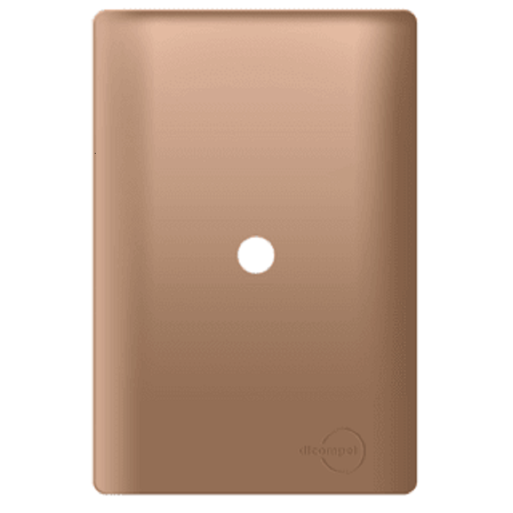 Placa com furo 4x2 Ouro Rosê Novara