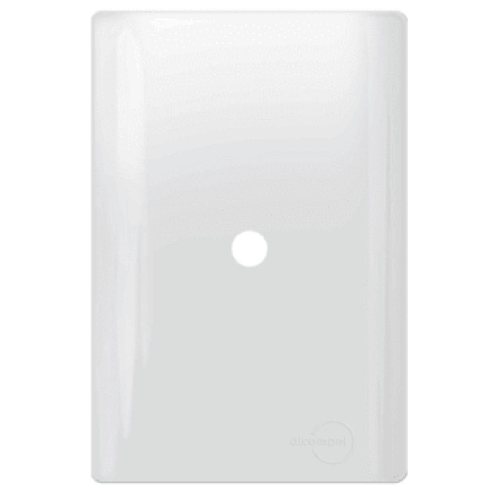 Placa 4x2 com Furo + Suporte - Novara Branco Brilhante