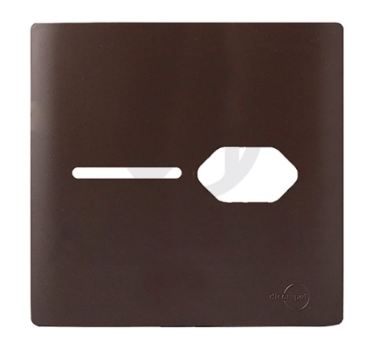 Placa P/ 1 Interruptor + 1 Tomada 4x4 Novara Marrom Fosco
