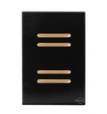 Interruptor 4 Teclas Paralelas Novara Glass Preta com Gold