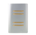 Interruptor 4 Teclas Simples  Prata com Gold Novara